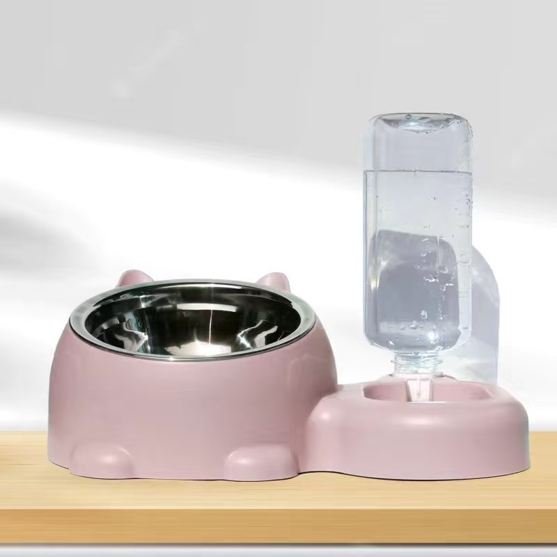 K3311 Stainless steel two-in-one bowl, automatic feeding and drinking water