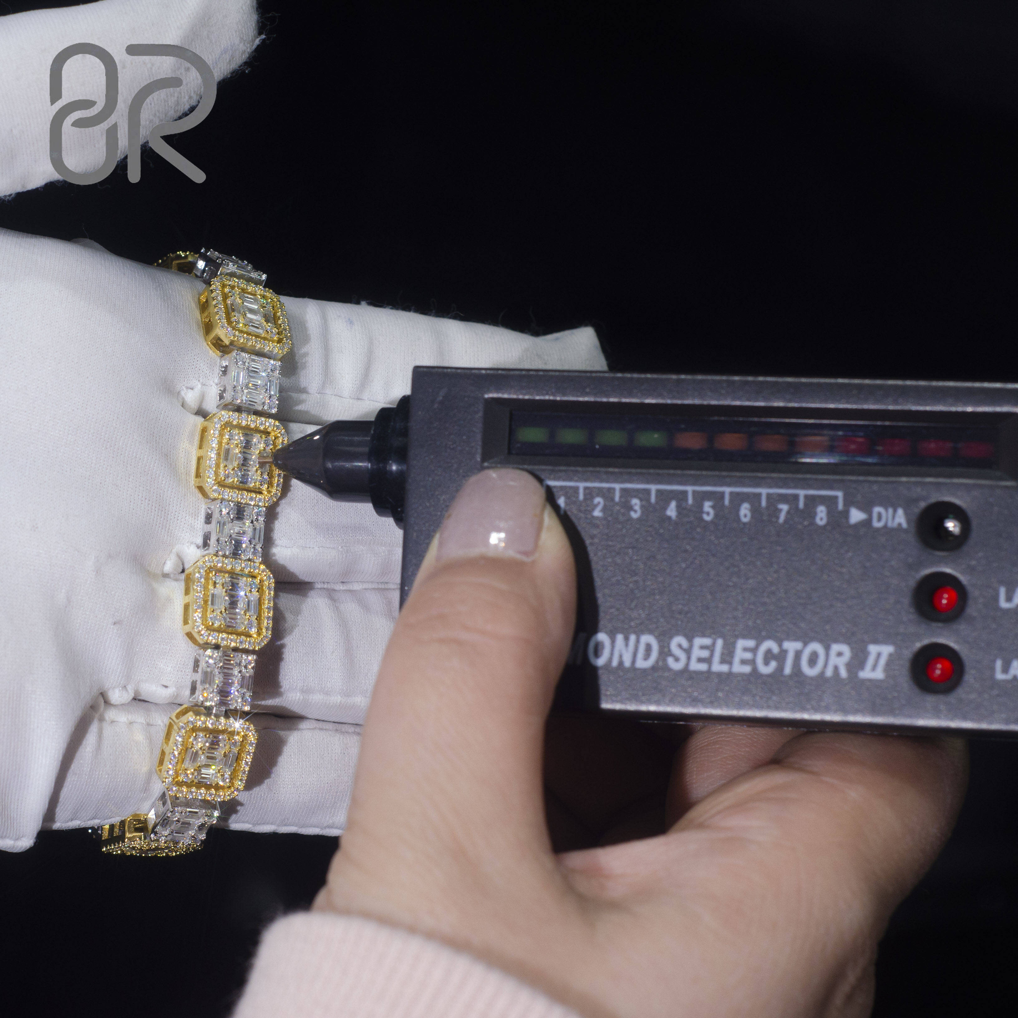 8mm 8 VVS Moissanite Diamond Tennis Bracelet Strong Bling Gold Plated Link Chain 925 Silver Fancy Jewelry