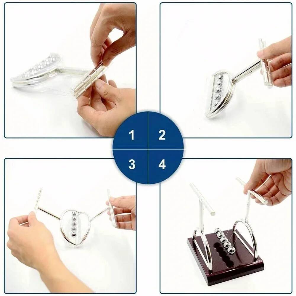 1 PC Newton Cradle Balance Steel Balls Perpetual Motion Collision Ball School Teaching, Physics Science Pendulum Home Decoration ddmydog