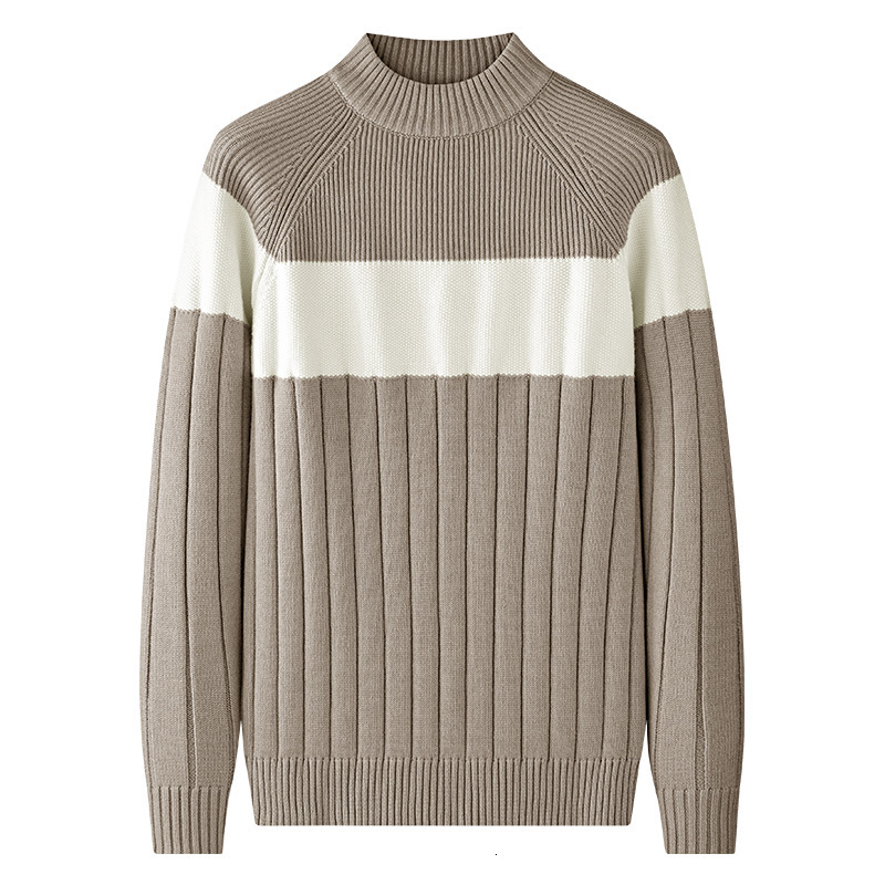 Men's Wool Lyocell Sweater Autumn Designer Sweater Winter New High-end Black Half Turtleneck Long Sleeve Warm Knitted Base Shirt