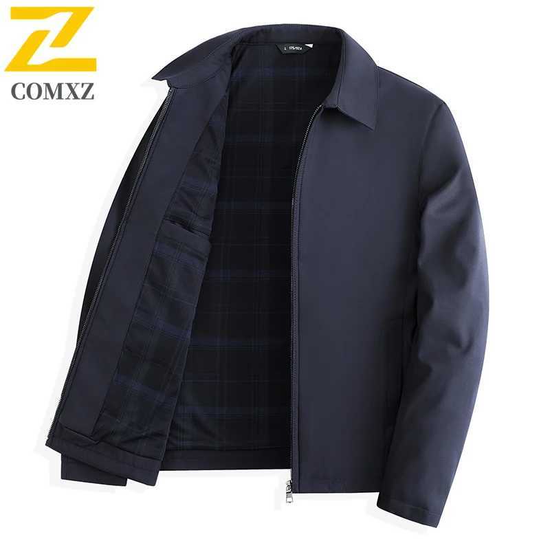 Brand Mens Jacket Autumn 2025 Business Casual Waterproof Lapel Collar Jackets Men Fashion Clothing Solid Color Windproof Coat J251028