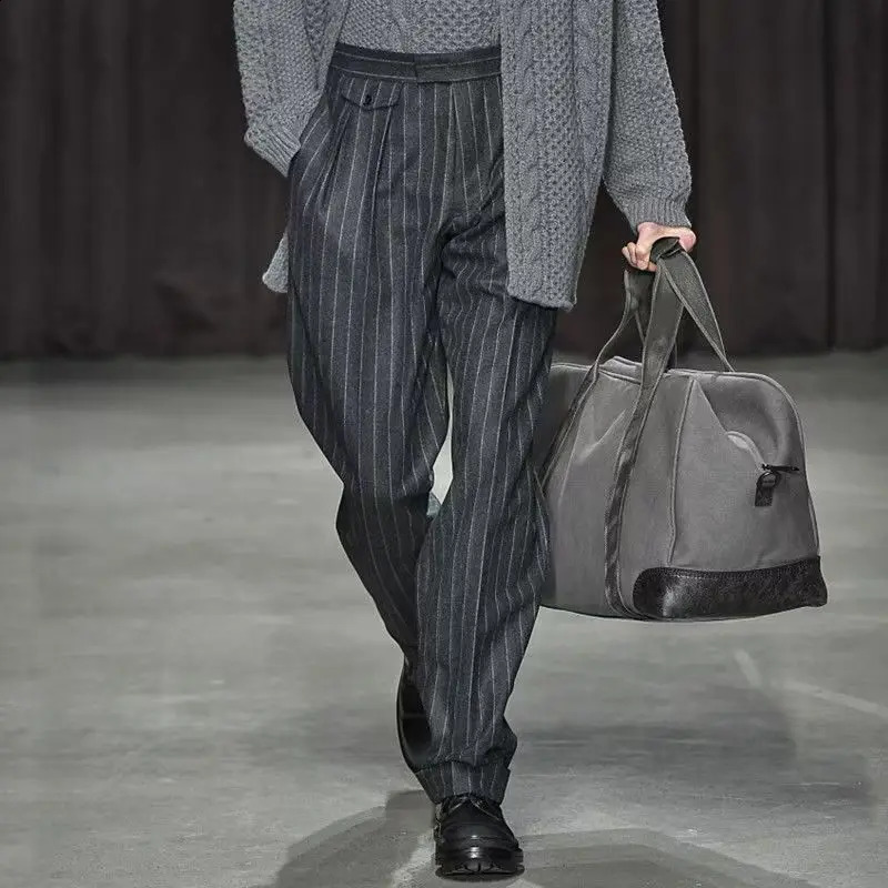 TopQuality Mens Woolen Trousers Suit Pants Business Formal for Men Man Naples Wool Dress B17 251027