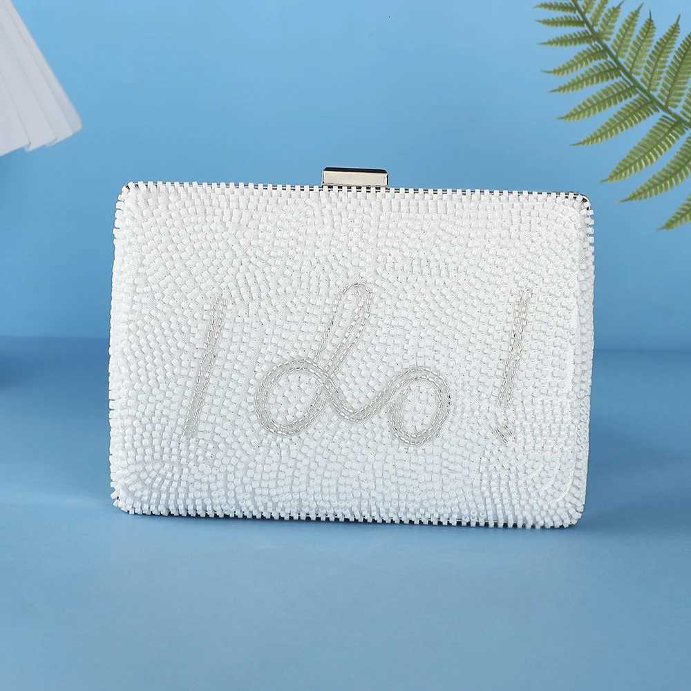 Trendy Designer I Do Letter Bridal Clutch Evening Bag Pearl Beaded Wedding Party Shoulder Handbag for Women H251027