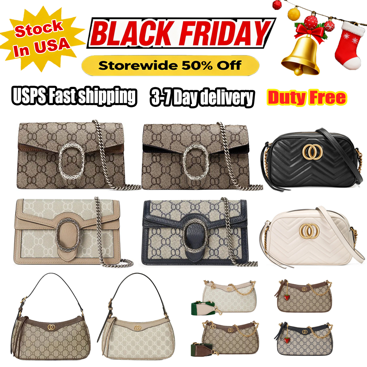 US warehouse Designer Bag Luxury Bag Shoulder Bag High Quality Women's handbag Purse Canvas Cowhide Crossbody bag Fashion Chain bag Underarm Bag Classic Camera bag 01