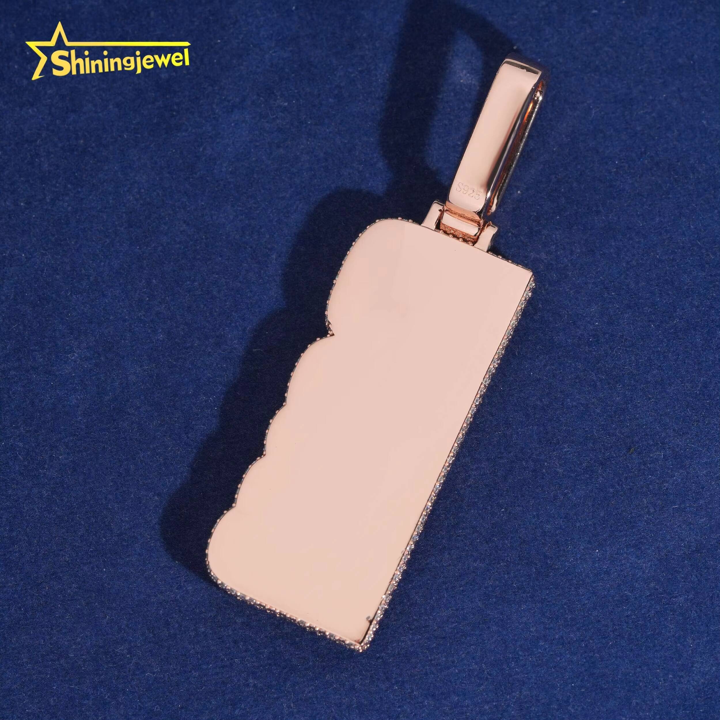 Fine Hip Hop Jewelry VVS Moissanite Letter Charm Jewelry 925 Silver Iced Out Diamond Moissanite Jewelry Rose Gold Pendant Charm