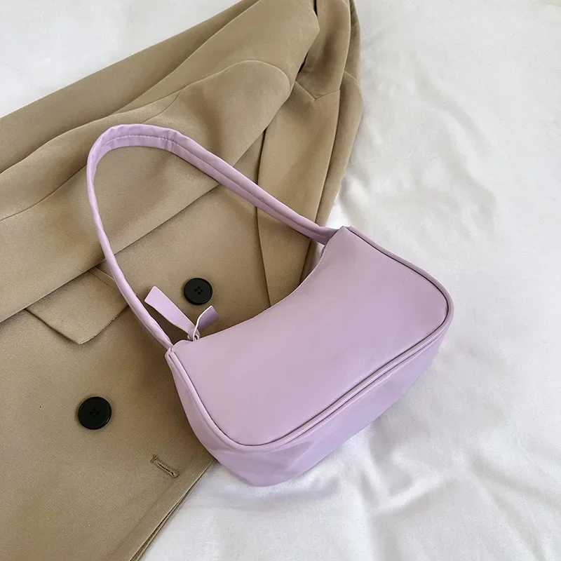 Fashion PU Leather Shoulder Bag Simple Candy Color Underarm Bag Handbag Large Capacity Tote Bag for Women GirlsW251028