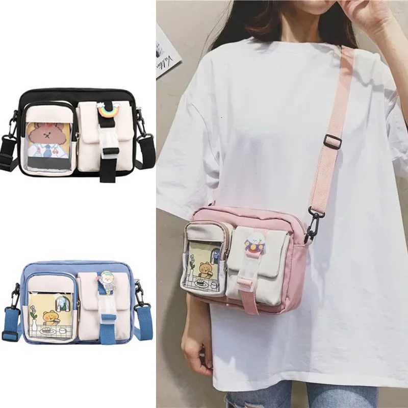 Japanse Style Kawaii Bag Girls Student Small Nylon Bag Mutipockets Transparent Crossbody Bags Women New Shoulder Bag Bolsa MujerW251028
