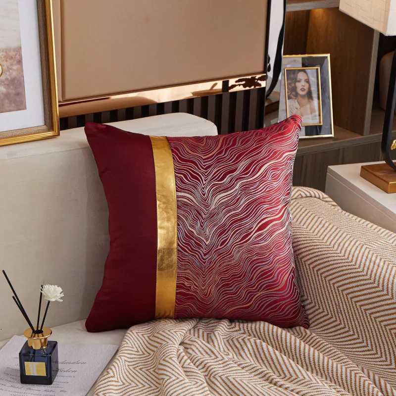 Pillow Case Modern Light Luxury Sofa Couch Car Cushion Cover Satin Hot Stamping Case Cover Metal Color case cover C251028