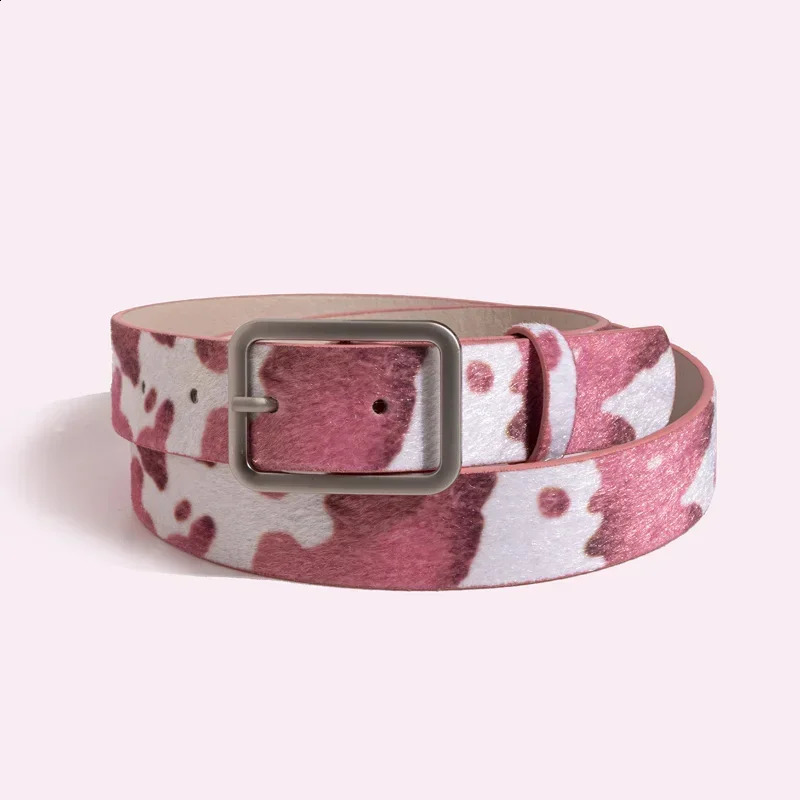 Creative Cow Print Belts for Woman Fashion Artificial Vivid Animal Fur Belts Woman Apparel Accessories 251027