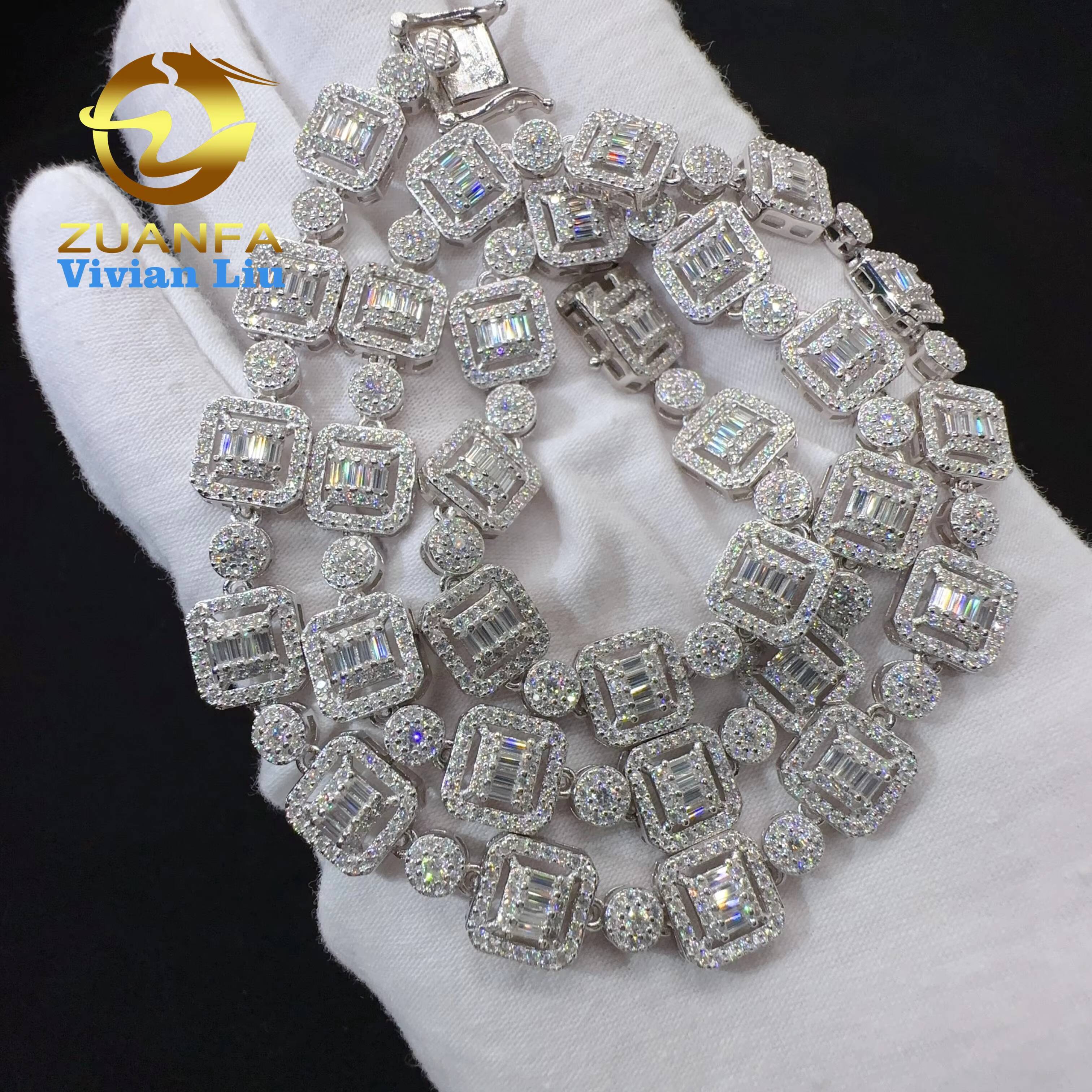 Fine Fashion Women Jewelry Sterling Silver 925 Vvs Moissanite Diamond Jewelry Necklace Chain