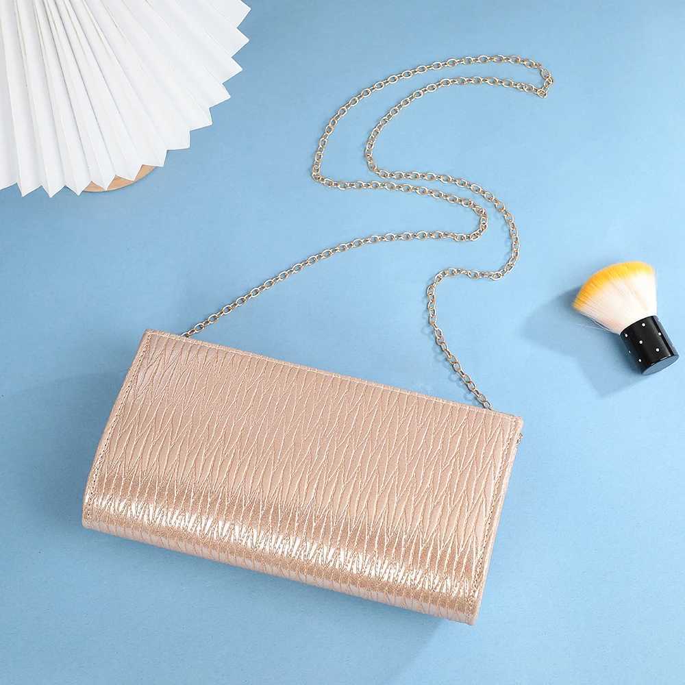 Ladies Bright Flash Textured Square Clutch Purse Trim Strip Dinner Bag for Party Bridal Evening Handbag Dress Accompaniment H251027