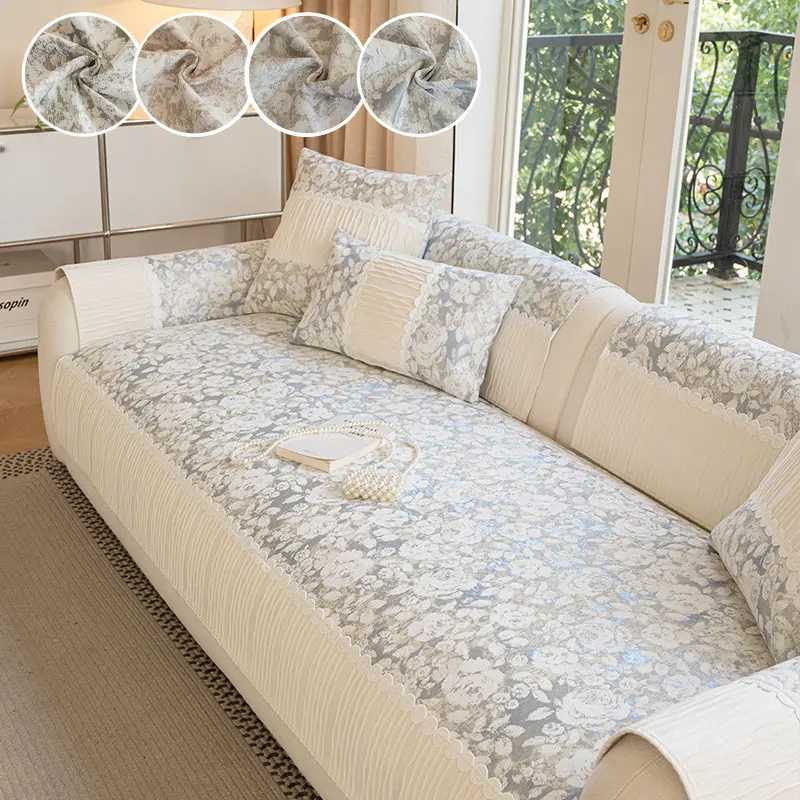 1PCRose sofa cushion splicing style all season universal French sofa cushion floral style anti slip living room sofa cushion C251028