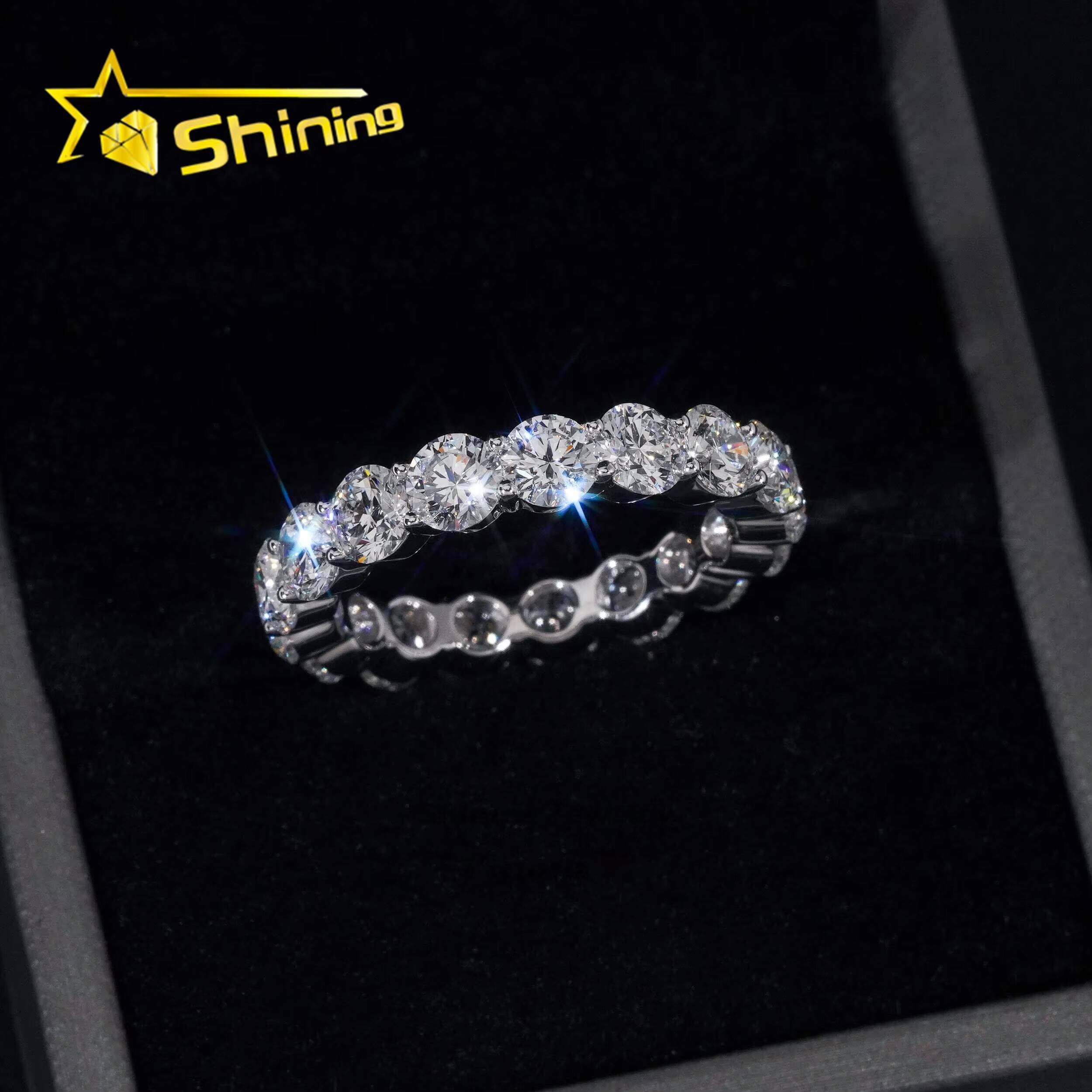 Custom Fine Jewelry Lab Grown Diamond Engagement Ring 10k 14k 18k Soild Gold 5mm Eternity Ring for Men Women