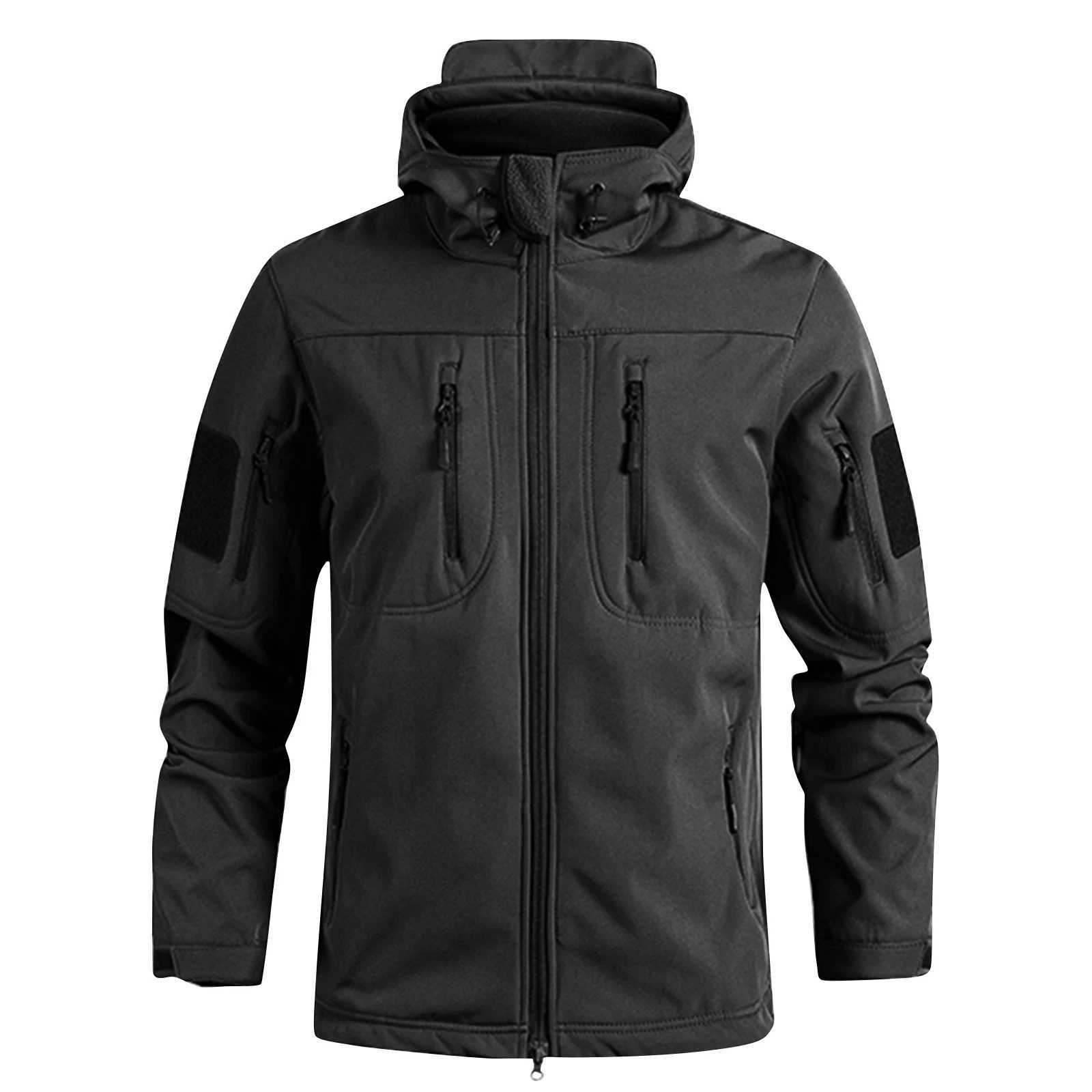 MenS Loose Jacket Mens Winter Autumn Waterproof Hiking Jackets Fashionable Multi Pocket Hooded Jacket Fishing Camping X2510281