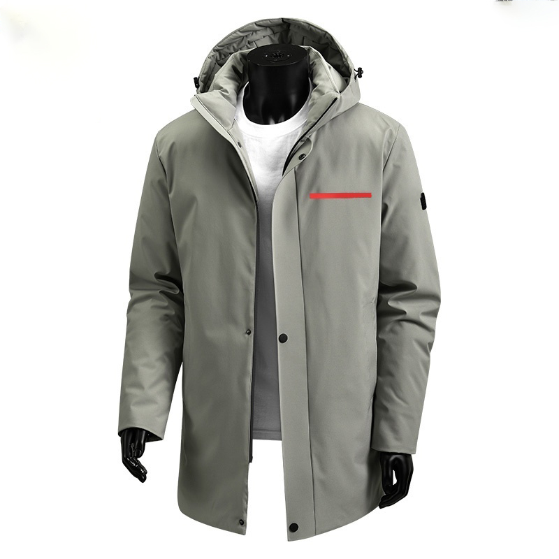 Outdoor mens down jacket designer down jacket fashion hooded long red logo gray cotton coats winter warm casual loose windproof mens parkas jacket