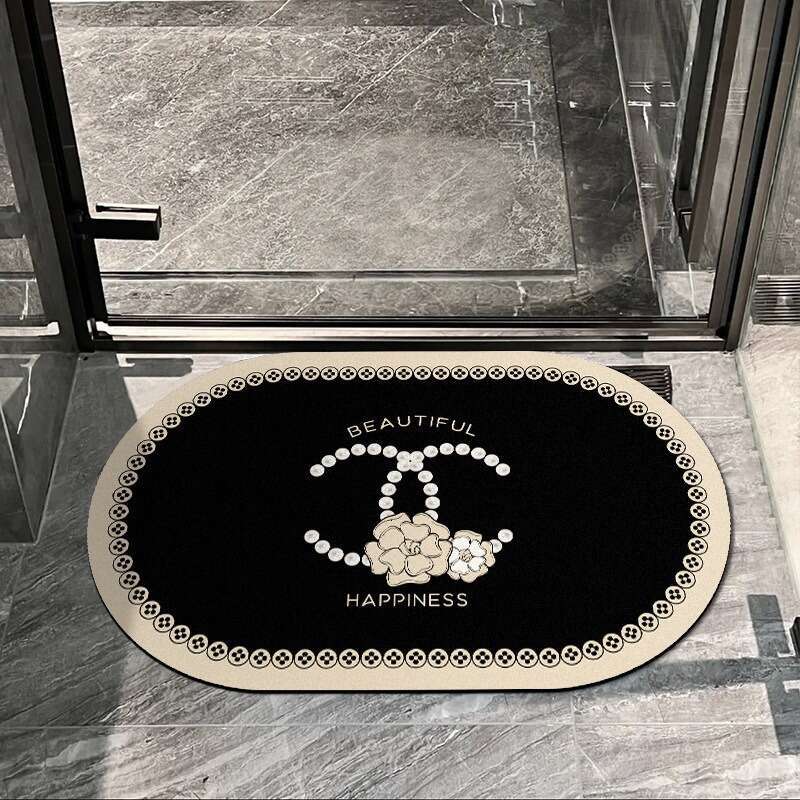 Light Luxury Floral New Diatomaceous Earth Mat Bathroom Water Absorption Quick-Dry Non-Slip Doormat