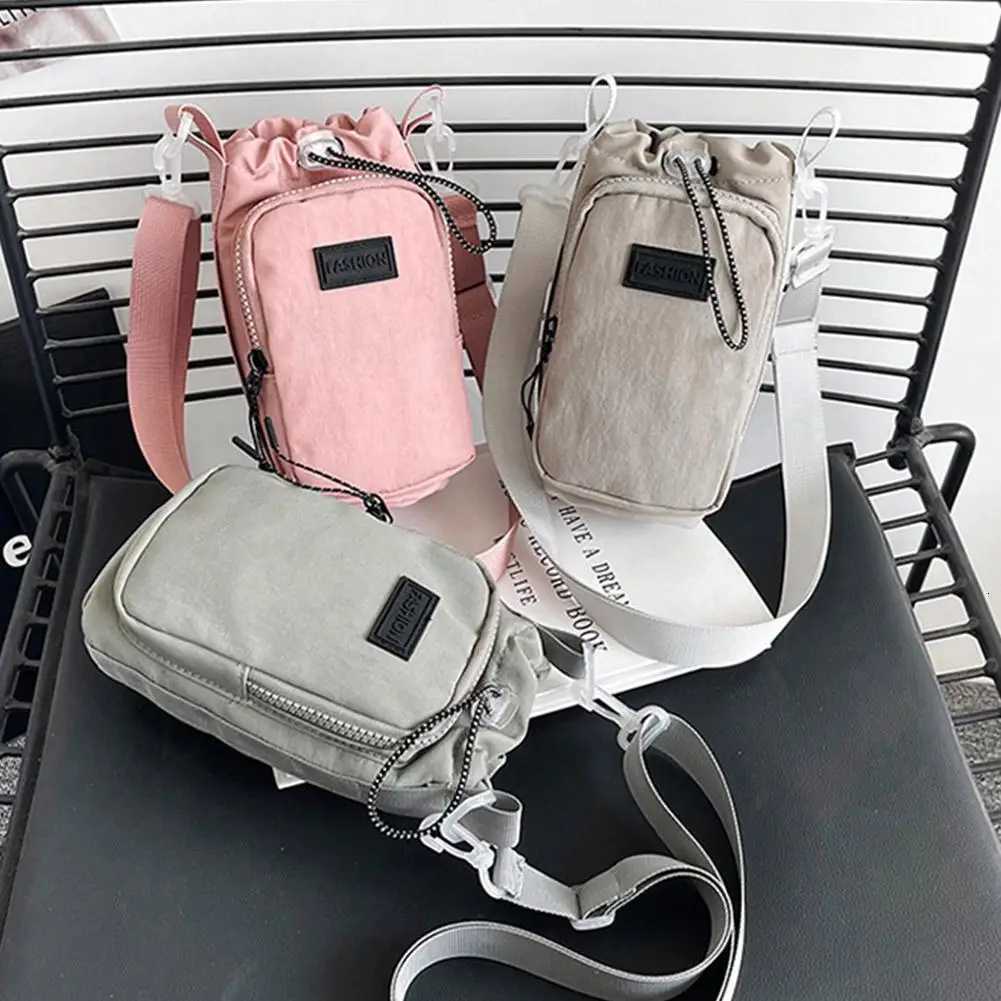 1Pcs Drawstring Portable Water Bottle Crossbody Bag Outdoor Sports Phone Water Bottle Holder Bag for Hiking Camping TravelW251028