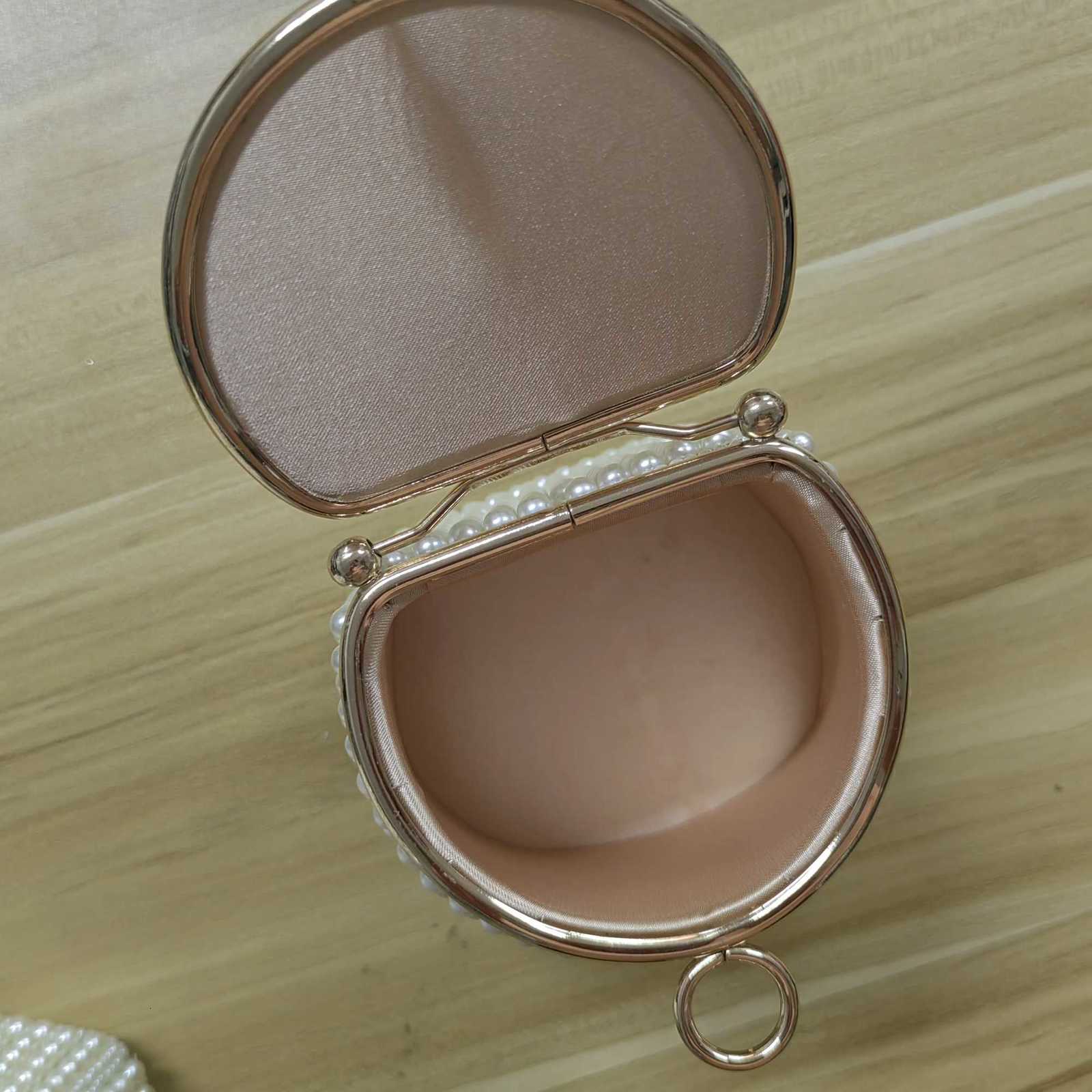 New design women Bucket shape beading holder clutch pearl wedding bridal ladies handbags party small evening bags H251027