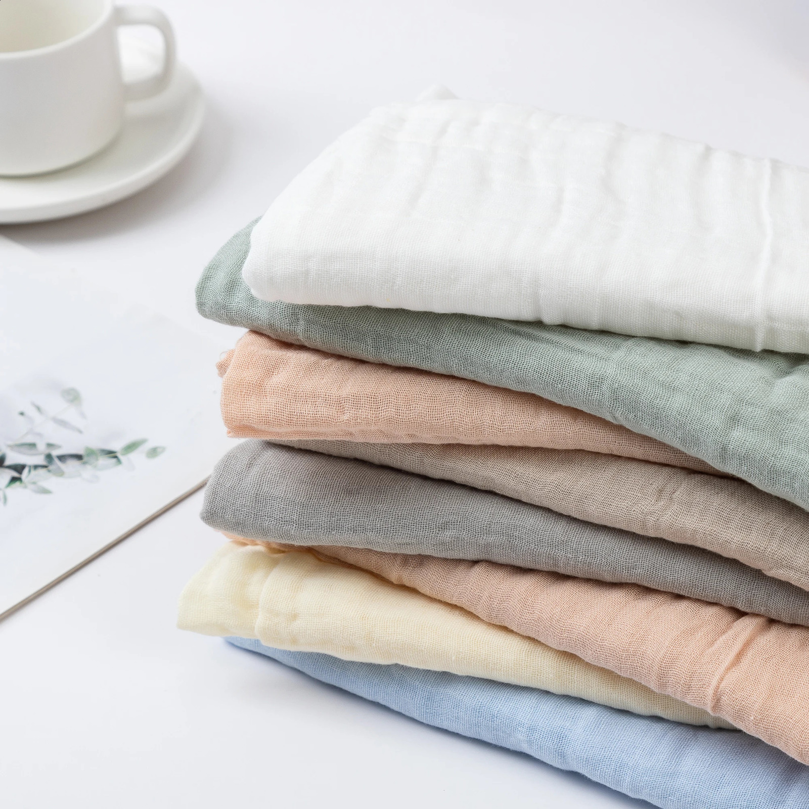 100cm100cm 2 Layers Baby Receive Blankets born Muslin Cotton Swaddle Bedding Infant Bath Towel Sleeping Mat Birthday Gift 251027