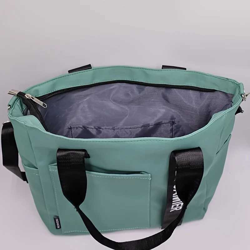 Oxford Waterproof Handbag Shoulder Bags for Women Student Soft Tote Bag with Zipper Closure Multiple Pockets Polyester LiningW251028