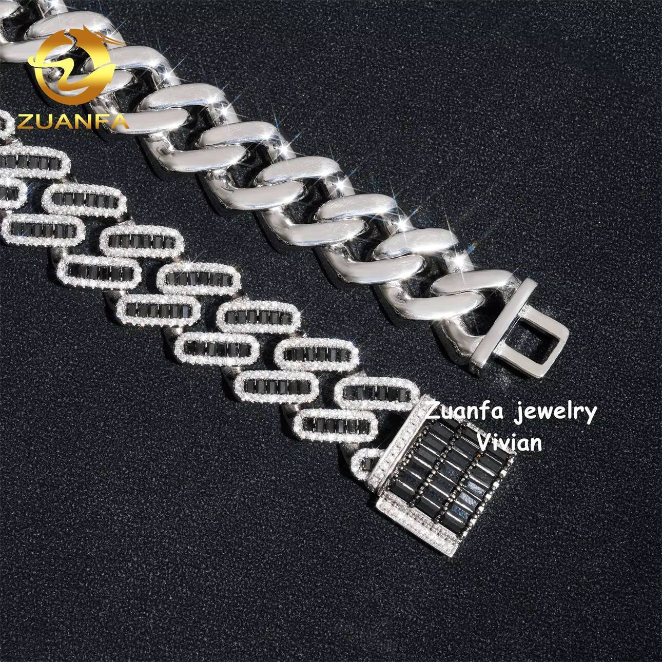 D Color VVS Moissanite Diamond 925 Sterling Silver 18MM Iced Cuban Link Chain Hip Hop Jewelry Men Cuban Link Chain Necklace