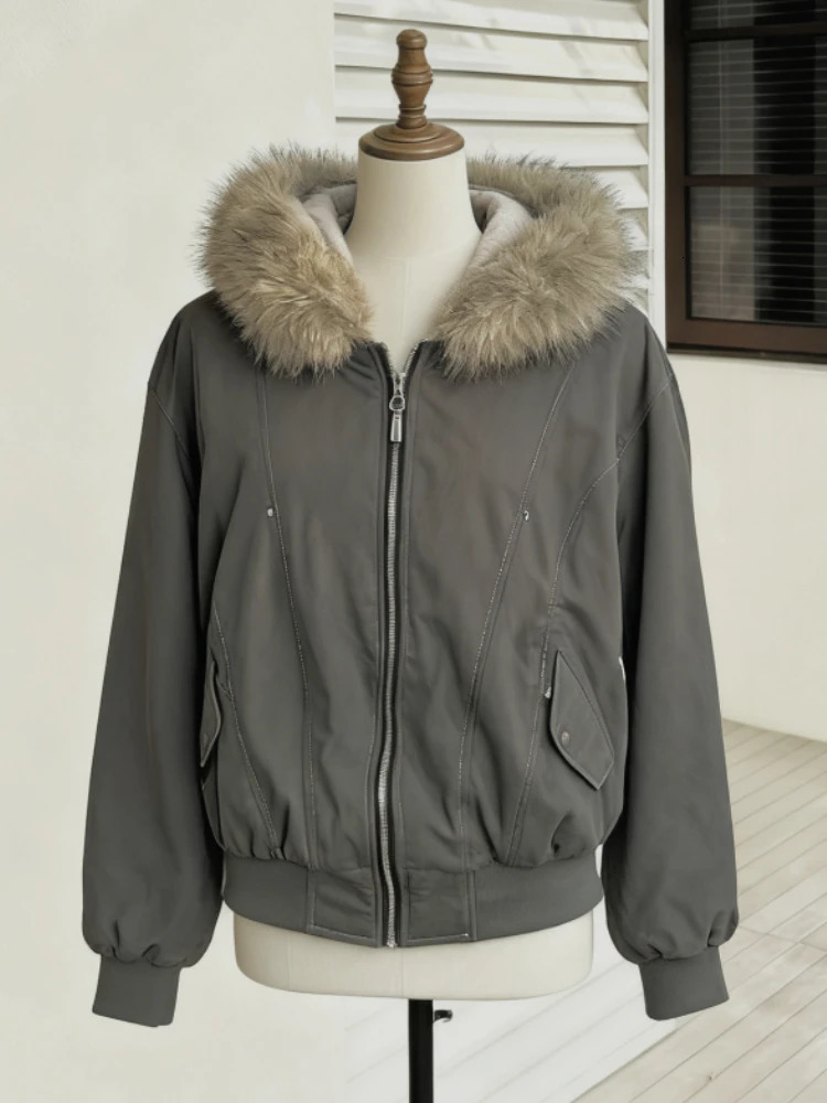 Subculture Harajuku Vintage Safari Coats with Hooded Women Zipper Sweatshirts Casual Streetwear Grunge Jacket Y2k Stand Neck 251028