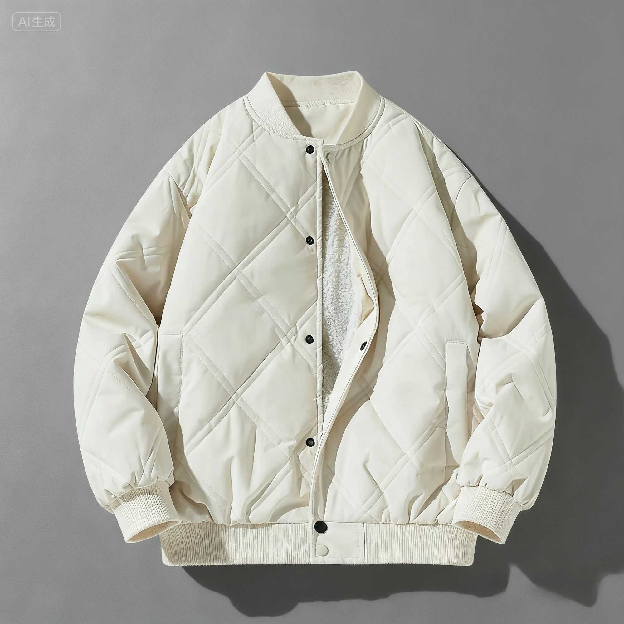 New Style Buttonup Baseball Collar Casual Lambswool Cotton Jacket for MenWinter Sports Cotton JacketCasual Loose Bread Jacket J251028