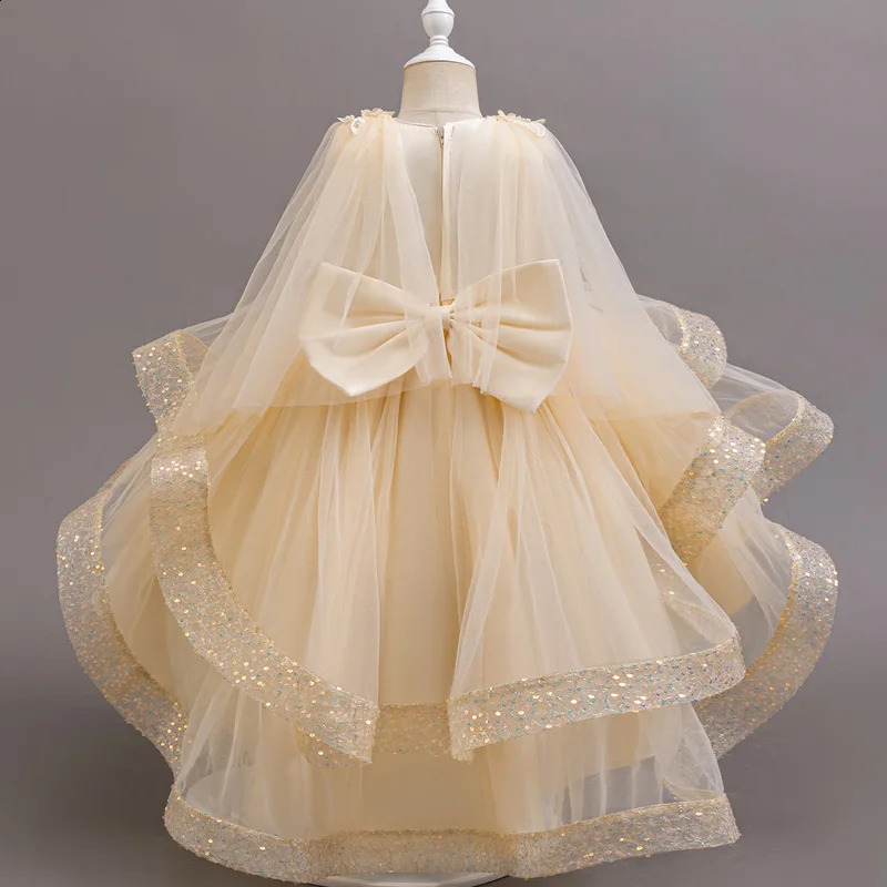 310 Years Teenagers Girls Dress Sequins Sleeveless Kids Wedding Dresses Birthday Party Performance Costumes For Girl 251023