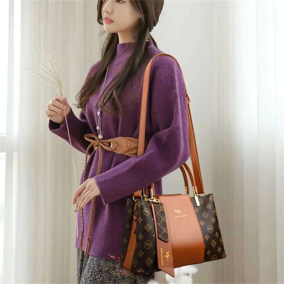 Designer Bags Fashion Print Large Capacity Soft Leather Women Shoulder Crossbody Bag Leisure Designer Ladies Purses And Handbag Hot Selling