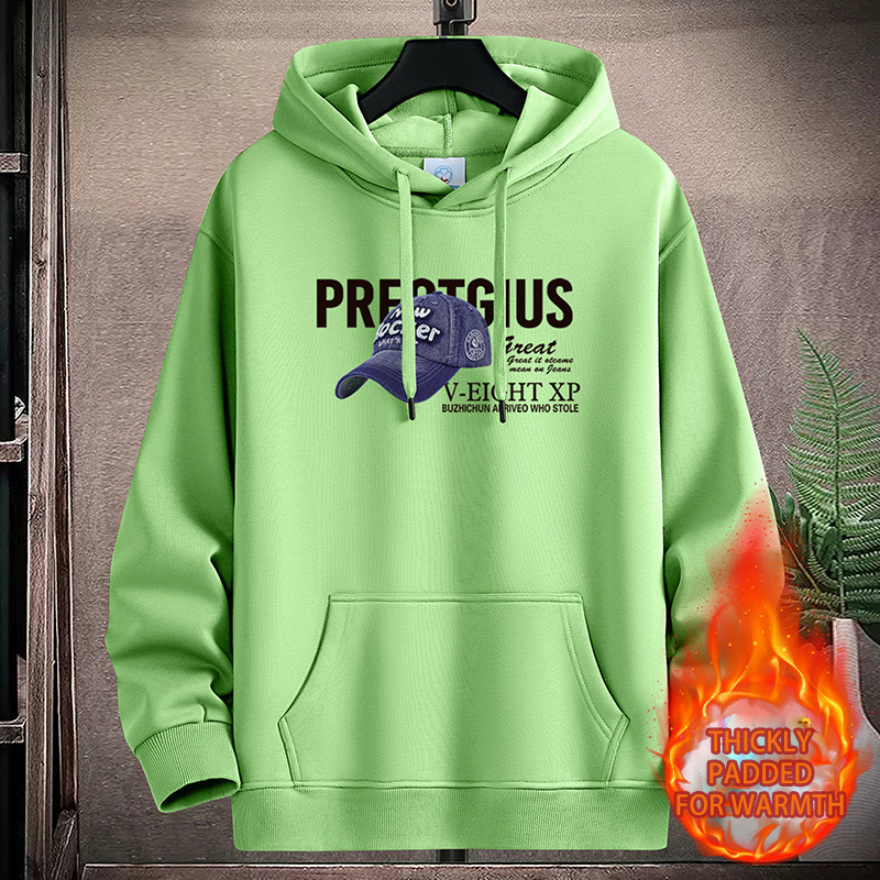 Autumn-Winter Thick Padded Pullover Hoodie for Teens Comfortable Loose Coat Design