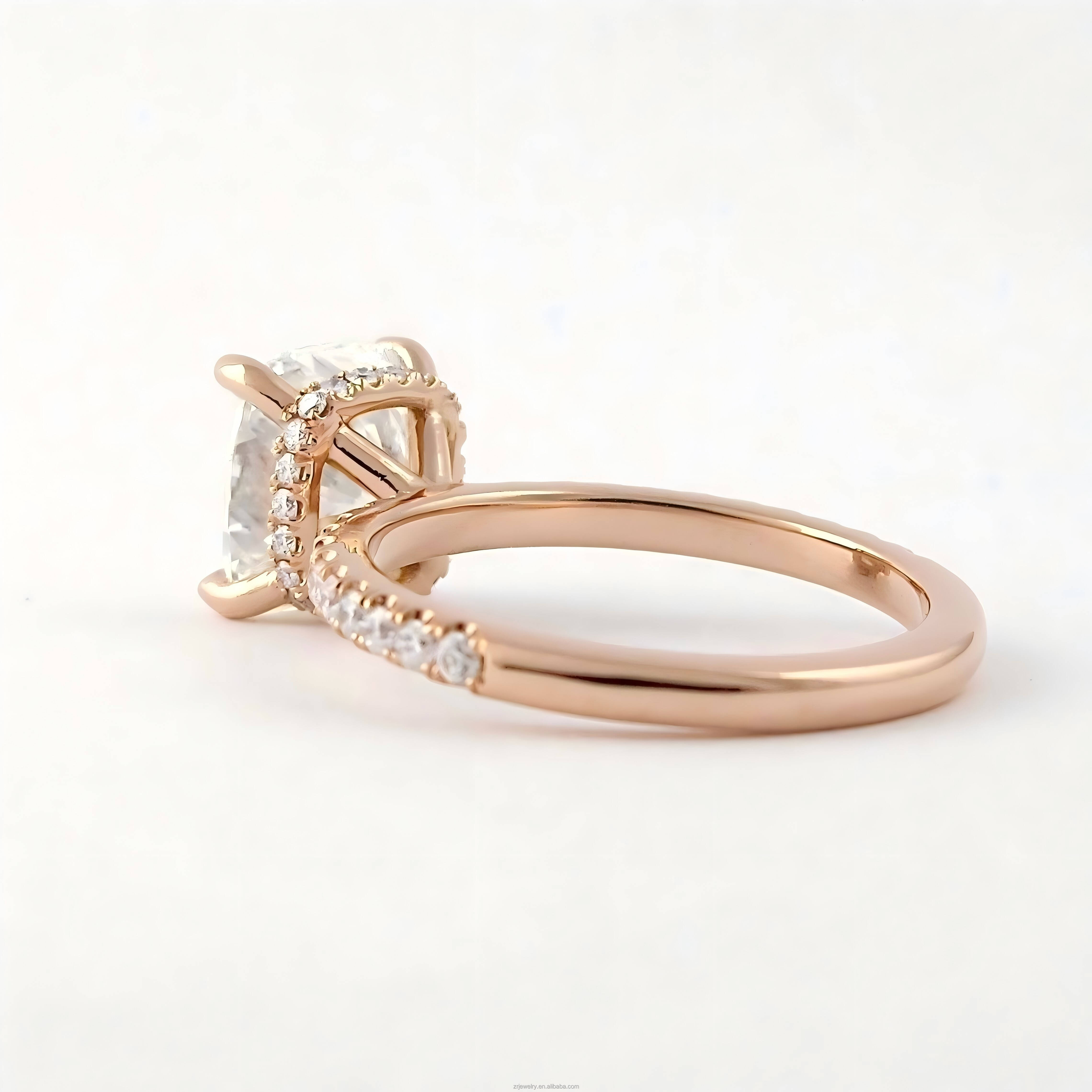 Gia Igi Certified Labgrown Diamond Wedding Rings Cushion Cut 18k 14k Pure Gold Engagement Synthetic Diamond Ring