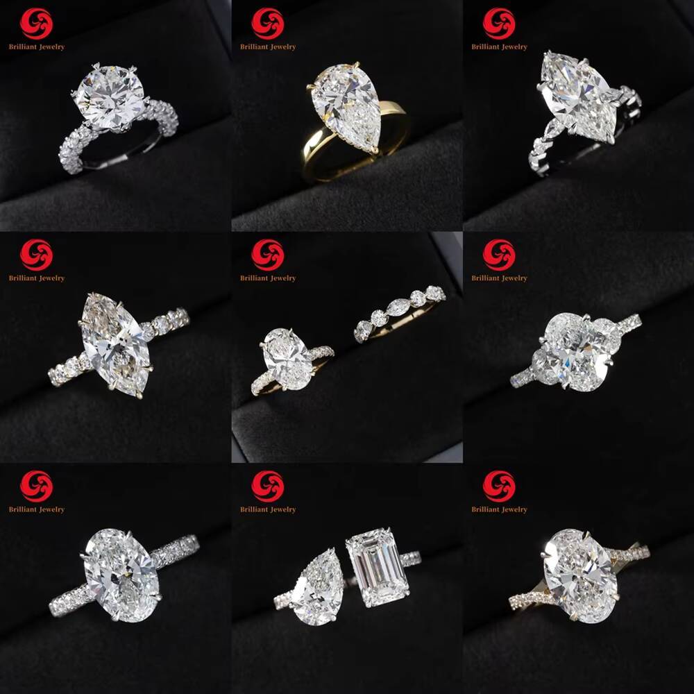 Wholesale Price 2ct Labgrown Marquise Cut CVD Diamonds Engagement Ring 14K Yellow Gold Lab Grown Diamond Rings IGI Certified