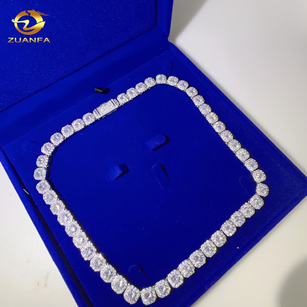 10mm 18k Gold Plated 925 Sterling Silver VVS Moissanite Jewelry Custom Diamond Iced Out Cuban Link Chain