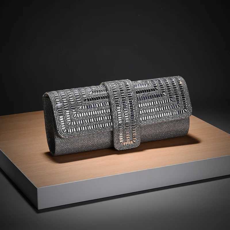 Womens Clutch Purse Silver Rhinestone Sparkling Crystal Evening Handbag Handmade Bridal Wedding Party Prom Handbags H251027