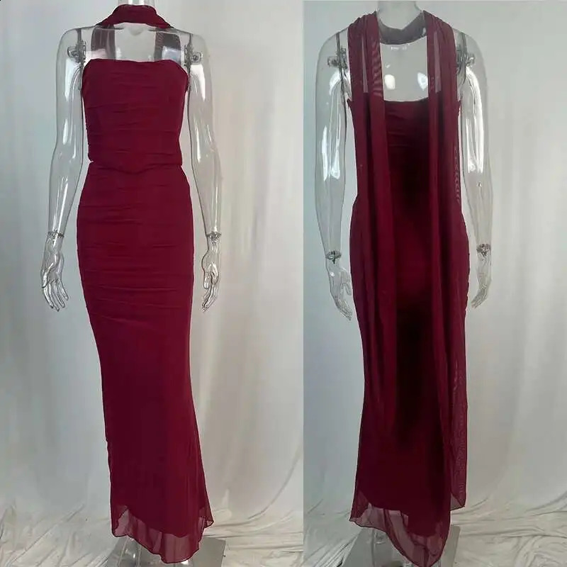 Giyu Sexy 2 Piece Set Women Summer Autumn Corset Top Long Skirt Dress Sets Elegant Off Shoulder Club Party Two Piece Set 251020