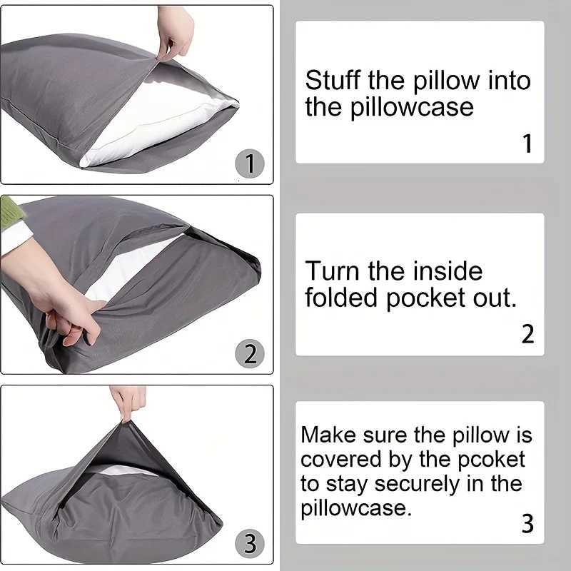 Pillow Case Christmas gift 1pc Luxurious 100 cotton Brushed Twill Weave case Envelope Closure Soft Cozy Bed Cover 48x74cm C251028