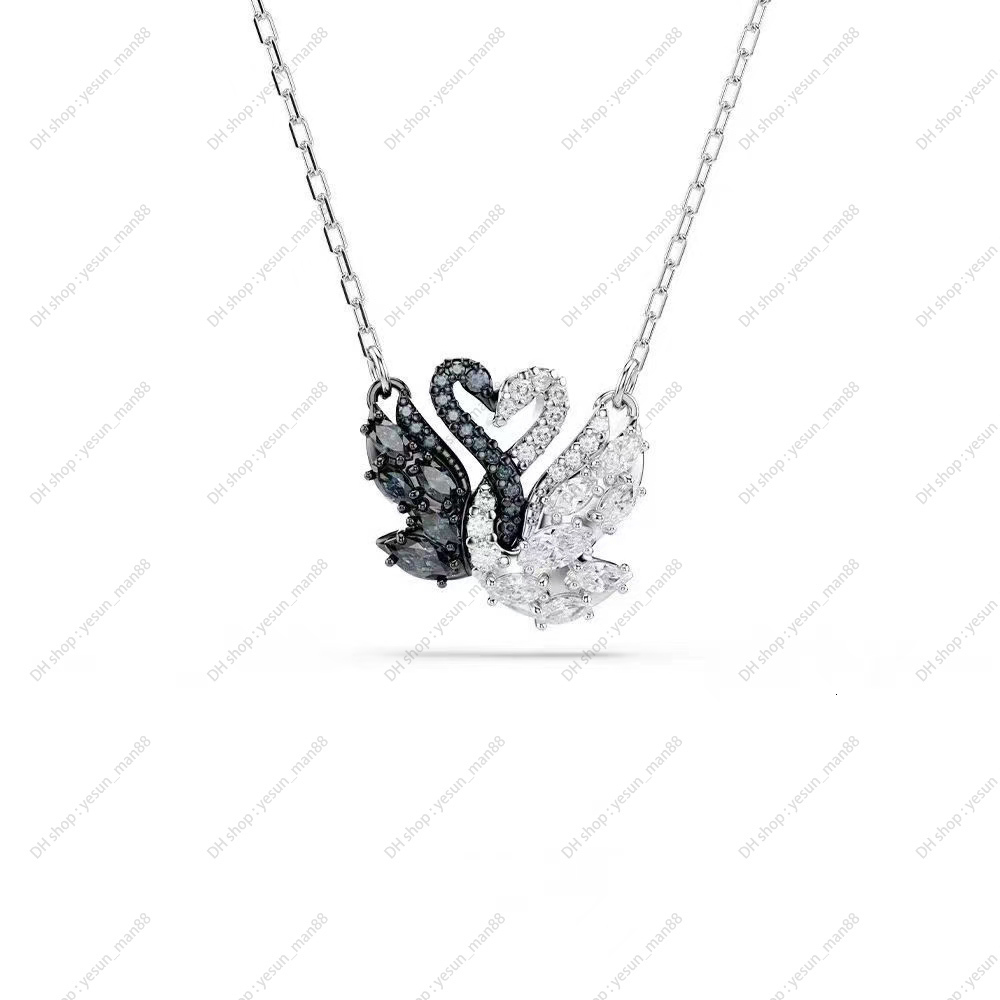 Swarovskilies Swarovskiness Swarovskise Designer Necklace Jewelry two swans Series Contrasting Womens Crystal Bracelet With Brand Box