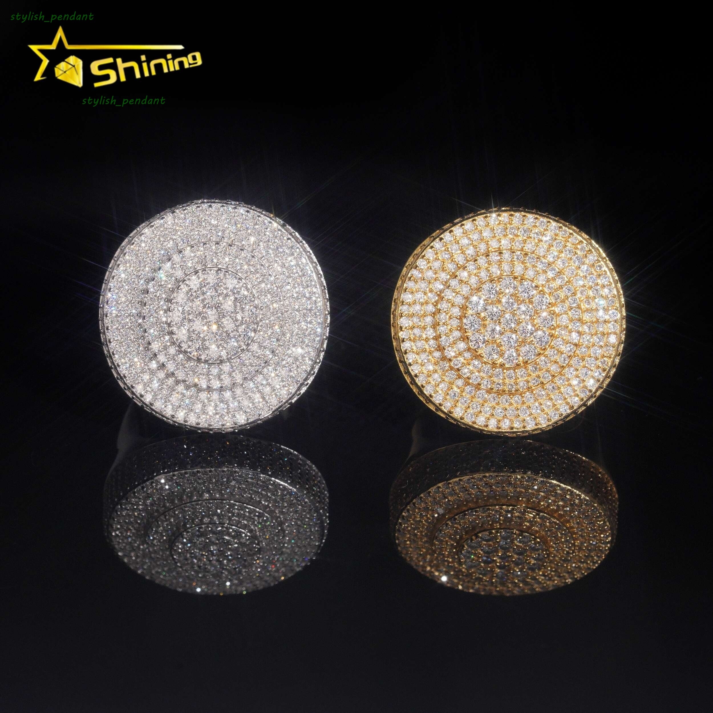 Fine Jewelry Hip Hop Style Iced Out GRA Certificated 925 Sterling Silver Moissanite Men Ring