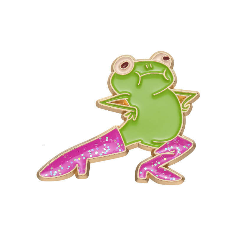 Funny Frog Wearing Pink Boots Animal Brooch Metal Badge Enamel Gift Lapel Pin