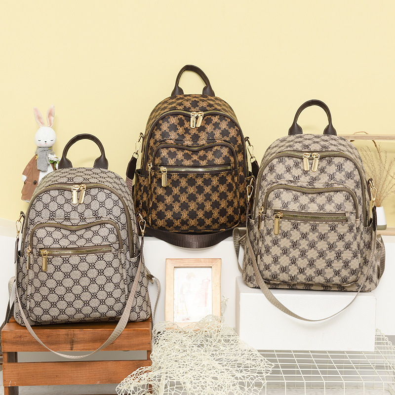Designer Backpack 2025 Women's Monogram Backpack, Vintage Large Capacity Rucksack, Multi-Way Travel Backpack with Adjustable Straps Free Shipping