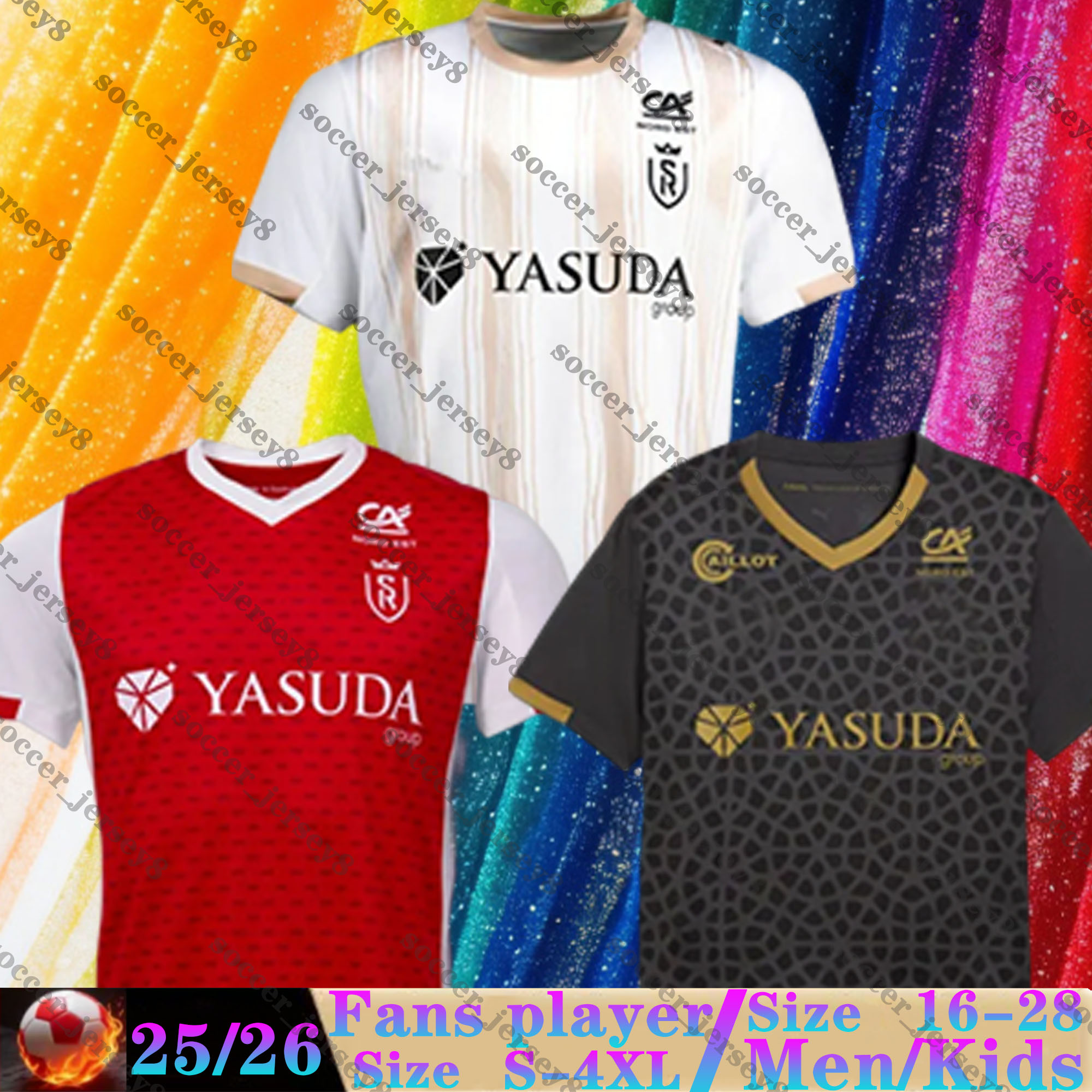 25 26 Stade de Reims Soccer Jerseys Home Away 3rd for Balogun OKUMU SEKINE LEAUTEY AKIEME DARAMY T.TEUMA NAKAMURA Maolida MATUSI 2025 2026 Football Shirts men Uniforms