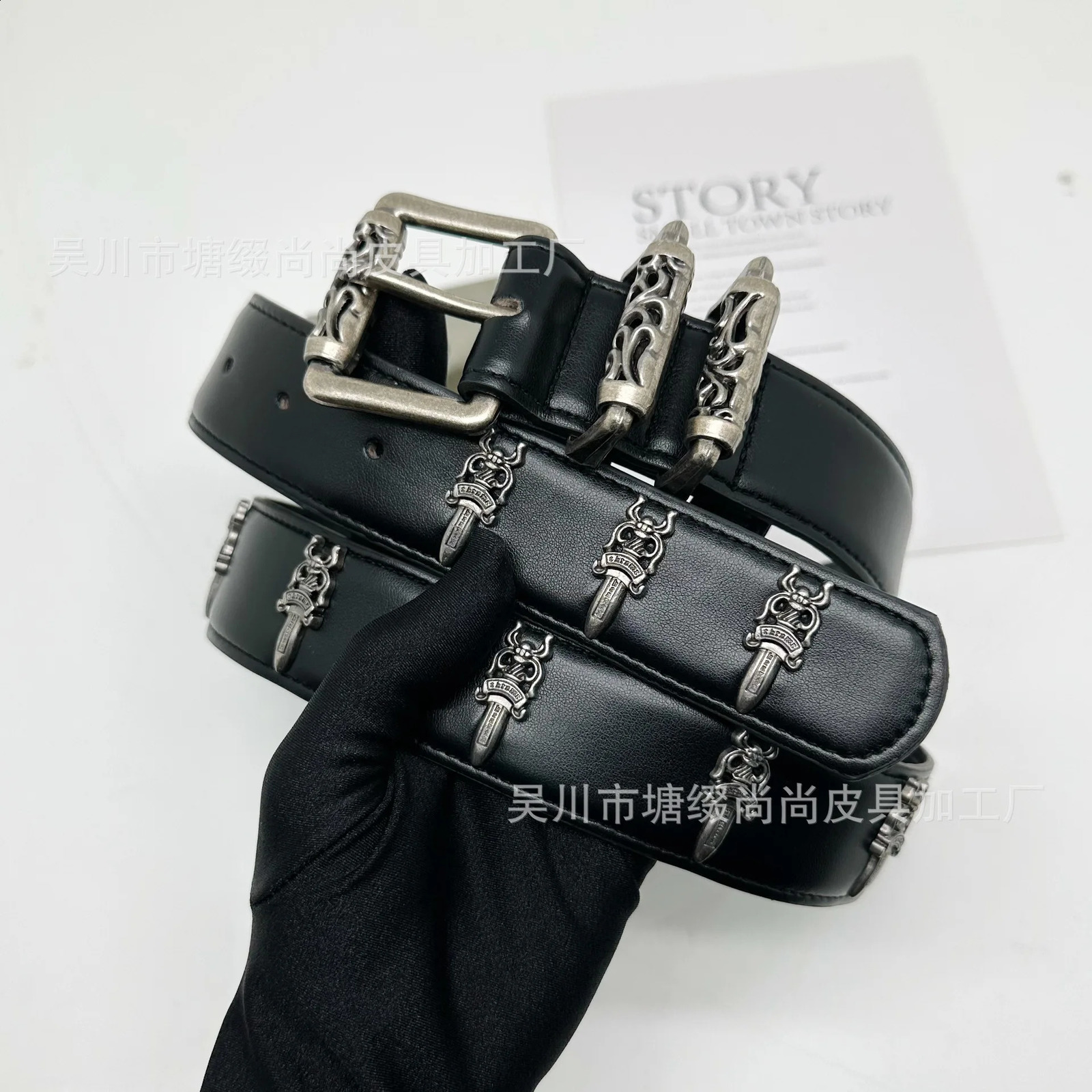 Gothic Y2K Women Men Belts Goth Ladies Hip hop Punk Rivet Skeleton Print Waist Belt Jeans Waistband 251027