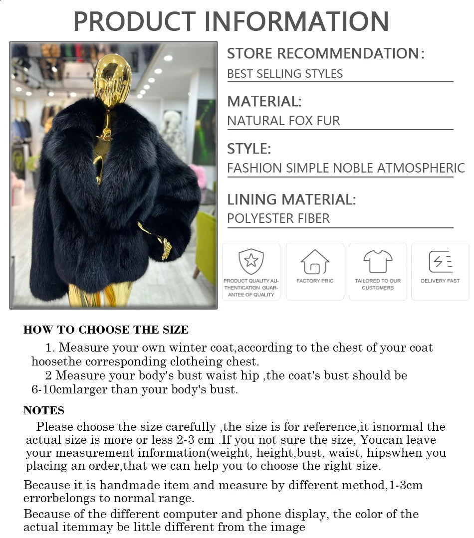 Black Fox Fur Jacket Women Genuine Fox Fur Coat High Quality Warm Fur Jacket Woman 251027