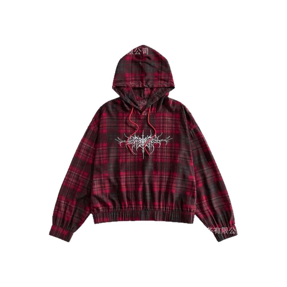 American Dark Unisex Fashion Striped Plaid Shirt Horror Style Winter 3D Pattern Hoodie