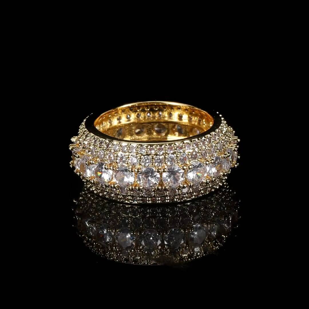 Hip Hop Custom Men Jewelry Rotatable Rings VVS Moissanite Diamond Cuban Rings