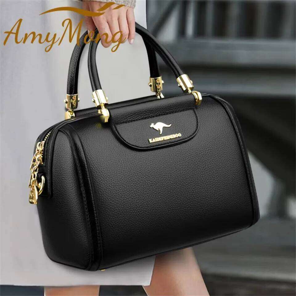 Designer Bags Granded Branded Cowhide Leather Handbag Purse Women Casual Crossbody Shoulder Messenger Bags Ladies Tote Boston Sac 2024 Hot Selling
