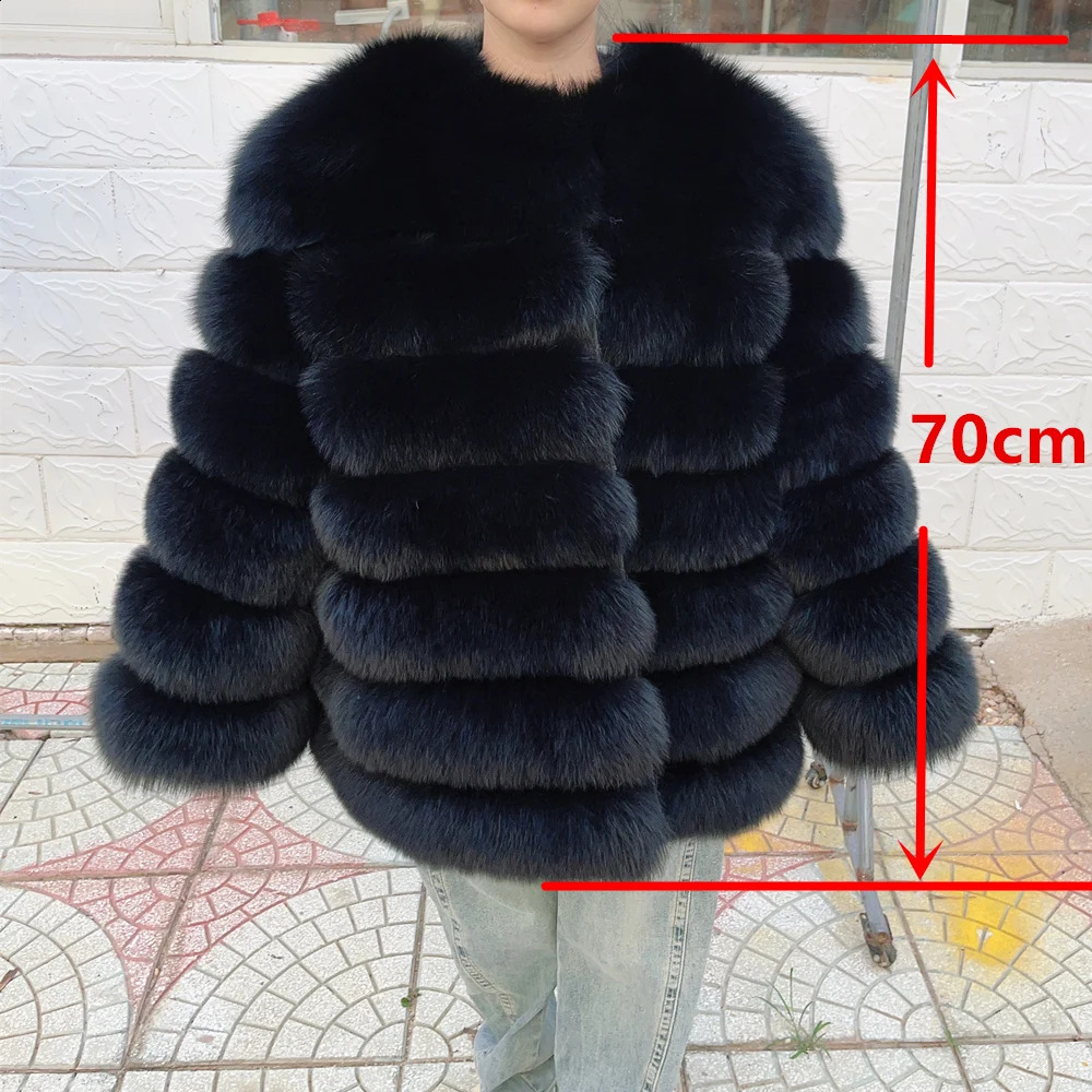 QUEENTINA Fox Fur 70cm Coat Winter WomenS Fashion Furry 2025 Leather And Skin White Natural In Coats Jackets 251027