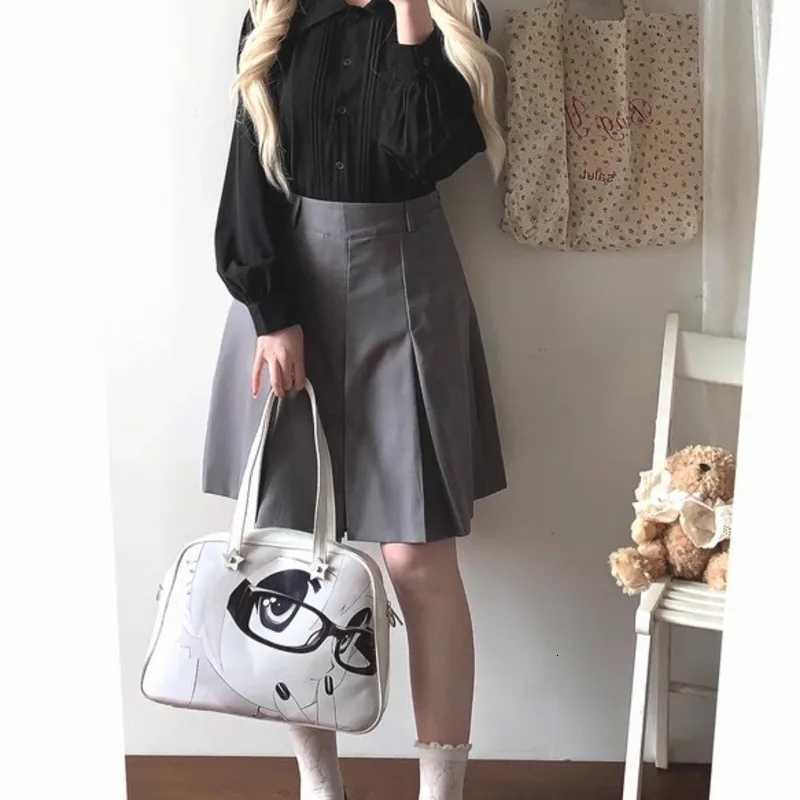 2025 New Japanese Anime Y2k Handbag Large Capacity Student Tote Bags PU Jk Uniform Harajuku Shoulder Bags Casual Bags For WomenW251028