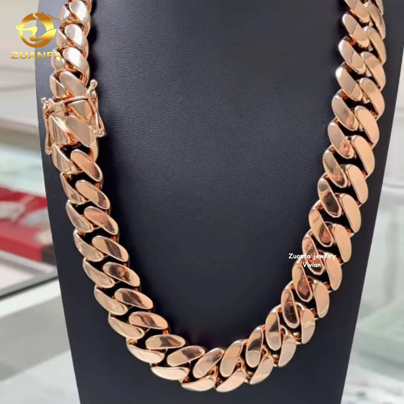 VVS Moissanite Diamond Buss Down Sterling Silver 925 Moissanite Hip Hop Jewelry Cuban Link Moissanite Necklace