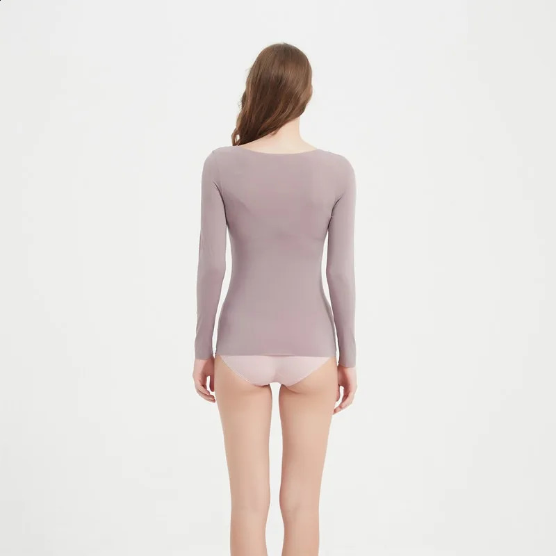 Seamless Ice Silky Long Sleeve Tshirt Legging Pants For Women Mid Waist Elastic Bottoming Trousers Ultra Thin Skinny Fitness 251027